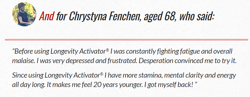 longevity activator customer reviews